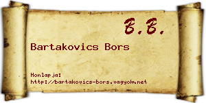 Bartakovics Bors névjegykártya